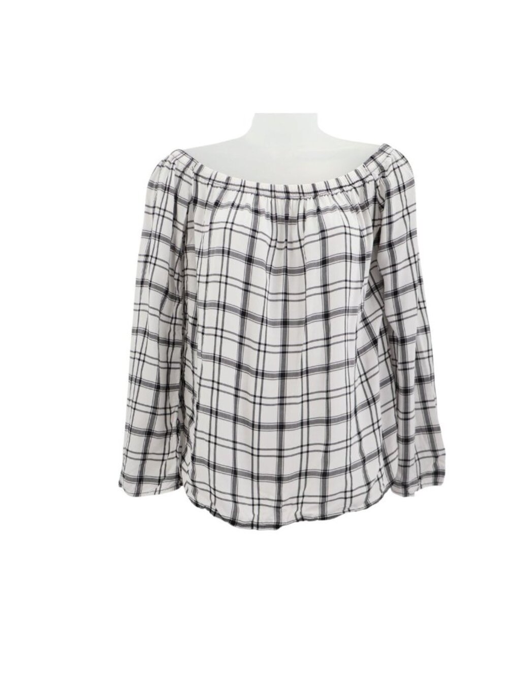 Cloth & Stone Anthropology Off-the-Shoulder Blouse Black & White XS
